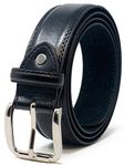 Ossi Mens Double Stitched Bonded Leather Suit Trouser Belt Black 3XL (48" - 52")