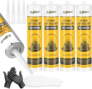 RV Roof Sealant 4 Pack, Self-Leveling Lap Sealant - White Waterproof Flexible Caulk RV Sealant for Camper Trailer Roof Maintenance Repair
