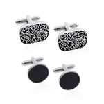 Desenda 4pcs Cufflinks for Men Classic Tone Cufflinks for Wedding, Birthday, Banquet, Business Meeting (Round and Square)