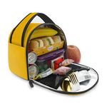 Gloppie Insulated Lunch Bag Women, 8L Resusable Lunch Box Cooler Bag Thermal Lunch Tote Bags for Men Kids Girls Adults Ladies, Yellow