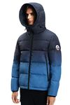 Extreme Pop Down jacket for mens in Pure White Goose Down Winter Hooded Coat UK Brand (L, Navy 5)