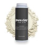 PURE CLAY All Natural Mens Anti Chafing Powder, Deep Mined Calcium Bentonite Clay Powder, Body, Groin, Arm Pit, Foot, Anti Chafe Powder, Paraben Free, Talc Free, Food Grade Organic, 8 oz