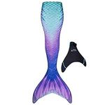 Fin Fun Limited Edition Mermaid Tail for Swimming for Girls and Kids with Monofin, 10, Lotus Moon