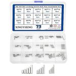 XLX 75PCS 15 Kinds M2 M3 M4 304 Stainless Steel Locating Dowel Roll Pins Assortment Kit(Round Straight Pin Fixed Element Set with A Storage Box)