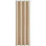 PONY DANCE Window Curtains for Bedroom - Energy Saving Thermal Insulated Top Ring Blackout Curtain Panels/Room Darkening, Single Panel, 52" Width by 84 in Length, Biscotti Beige