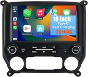 Android 13 Car Stereo Radio Compatible for Chevrolet Silverado/GMC Sierra 2014-2019,10 Inch Wireless CarPlay Android Auto Head Unit Built-in DSP WiFi SWC Type-C Fast Charging [2G+64G]