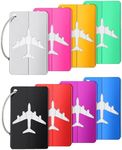 8 Pack Luggage Tags,Metal Travel Tags Luggage Identifier Card Holder Name Address ID Labels for Baggage Suitcases Preventing Loss of Airplane Luggage Handbag (Multicolor)