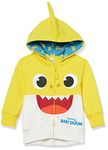 Pinkfong Boys Zip Up Big Face Hoodie-Baby Shark Yellow Toddler Size 2T-5T, 3T