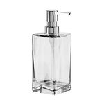 Oggi Glass Soap Dispenser, 13-Ounce, Smoke Grey