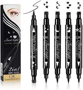 Dsaren 4 Piezas Sello Delineador de Ojos Waterproof Doble Cara Lapiz de Ojos Negro Eyeliner Tatuaje Delineadores de Ojos Líquido a Prueba de Manchas para Todas las Formas de Ojos