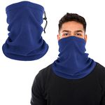 WLLHYF Winter Neck Warmer?Fleece Windproof Face Covering Neck Gaiters Warmer Snoods Face Scarf for Winter Outdoor Ski, Snowboard, Running Cycling?1 Pack Blue?