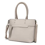 Women Top Handle JoJo Tote Ladies Designer Shoulder Bag Handbag by Mia K.Farrow Beige Size: L