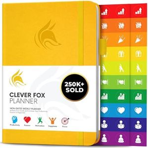 Clever Fox Planner – Undated Weekly & Monthly Planner to Increase Productivity, Time Management and Hit Your Goals – Organizer, Gratitude Journal – Start Anytime, A5, Lasts 1 Year, A.Yellow (Weekly)