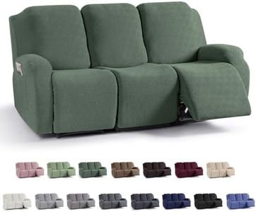 KinCam Recliner Sofa Covers, Stretch Reclining Cover, Greyish Green