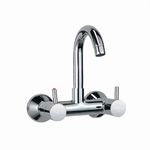 Jaquar Stainless Steel Sink Mixer with Regular Swinging Spout (Wall Mounted Model) with Connecting Legs and Wall Flanges