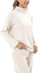 ODODOS Women's Modal Soft Mock Neck Pullover Long Sleeve SweatShirts Relaxed Casual Tops, Ivory, X-Small