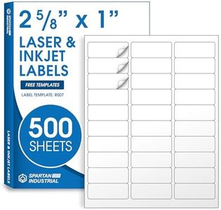 1" X 2 5/8" Matte White Printable Address Labels