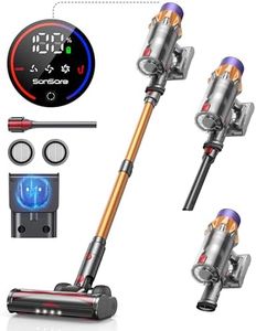 SunSare 45kPa/550W/60 Mins Aspiradora sin Cable, X7A Aspirador Vertical Recargable de Pared, Potente Escoba Inalámbrica con Pantalla Táctil y Gran Recipiente para el Polvo, para Suelo/Alfombra/Pelos