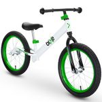 Bixe Aluminum Balance Bike for 5-9 Year Old Toddlers - 16 inch or 40.6 cm Wheels - No Pedal Kids' Training Bikes - Lightweight Bicycle for 5+ Boy or Girl - Green