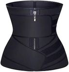 YIANNA Latex Waist Trainer for Women Tummy Control Jsculpt Double Sweat Trimmer Belt Workout Training Sport Girdle, YA2223-Black-S