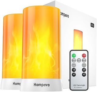 Hompavo 【Upgraded】 LED Flame Lights with Remote & Timer, 4-Mode Rechargeable Battery Operated Flameless Candles, Waterproof Pillar Flickering Lanterns for Bathroom Patio Wedding Halloween Home Decor