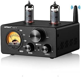 AIYIMA T9 100W*2 Bluetooth Stereo Amplifier Class D Amp 2.0/2.1 Channel Tube Power Amp with PC-USB DAC Coaxial Optical inputs &VU Meter & Bass Treble Tone Control for Home Stereo Speakers