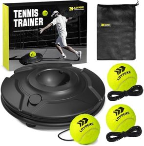 Tennis Trainer Set Tennis Practice Rebounder with String Solo Tennis Trainer Practice Equipment 3 Replacement Rebound Balls Portable Tennis Practice Equipment for Adults Kids