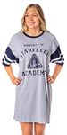 INTIMO Womens Star Trek Property of Starfleet Academy Varsity Football Tee Nightgown Night Pajama Shirt (Small) Grey