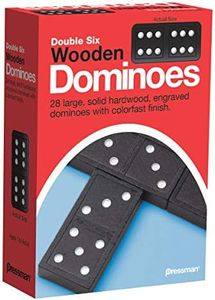 Pressman Toy Double Six Wooden Dominoes, 28 Pieces