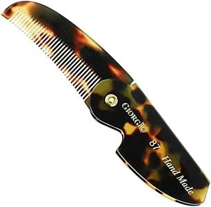 Giorgio G87 2 1/2 70mm Gentleman's Tokyo Folding Pocket Comb Flexible Men's Hair Beard & Mustache Pocket Comb. Hand-Made of Quality Durable Cellulose Acetate Saw-Cut and Hand Polished. (G87)