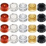 20 Pieces Electric Guitar Knobs Top Hat Volume Tone Control Knobs Turning Guitar Knobs Speed Control Knob Vintage Pedal Control Knobs for Guitar Bass Musical Instrument Parts Replacement, 5 Colors