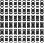 60 Pieces 15mm/0.6inch Side Release Plastic Buckles,Black Click Buckle Replacement Buckle Clip for Bags Dog Collar Webbing Backpack Accessories
