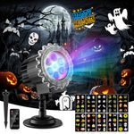 Matekxy Halloween Decorations Projector Lights Outdoor, 2024 Latest Holiday Decor for Garden, Snowflake Light with 10 Holiday Slides 80 Patterns for Christmas Thanksgiving New Year Easter Birthday