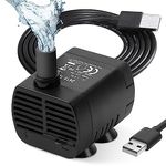 flintronic Submersible Water Pump, 200L/H USB Water Pump for Aquarium, Fish Tank, Statuary and Hydroponics DC 3.5-9V 1-3W(0.4-1.5m)