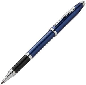 Cross Century II Polished Translucent Cobalt Blue Engraved Diamond Pattern Selectip Rollerball Pen - Professional Pen for Everyday Use - Smooth Writing - Comfortable Grip - Black Ink