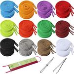 Sweatshirt Drawstring Replacement - 24Pcs Premium Hoodies Drawstring in 12 Colors, Hoodie Strings with 3Pcs Drawstring Threader for Pants Shorts (48IN Long)