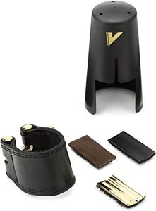 Vandoren Leather Ligature and Plastic Cap for Alto Saxophone, Black