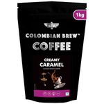 Colombian Brew Caramel Instant Coffee Powder, No Sugar Vegan, 1kg Hotel Pack