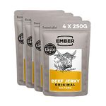 Ember Snacks: Biltong Beef Jerky Original Flavour (4 x 250g = 1kg Total) - Protein Keto Snacks, Bulk Bags - Resealable for On The Go Snack - from British and Irish Meat