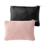 Coin Purse Mini Change Wallet for Women,2Pcs Mini Wallet Genuine Leather Women Small Coin Purse Mini Pouch Change Wallet,Leather Coin Purse Mini Pouch Change Wallet, Women's Coin Purses (Pink)