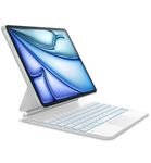 Dracool Magnetic Keyboard Case for iPad Air 13 2024 / iPad Pro 12.9 inch (6th, 5th, 4th, 3rd Gen) Case with Keyboard Floating Cantilever Stand Trackpad Backlit Magic Style Keyboard, UK Layout - White