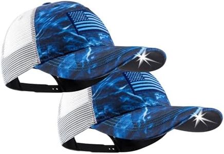 LED Hat Light - POWERCAP Baseball Cap with Light Built in - LED Cap Visor Light with Bright Headlight and IPX4 Rating (3.0 Marlin 2-Pack)