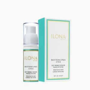 ILONA Bottom Lines Eyes | Brightening and Renewing Retinol for Deep Wrinkle Reduction | Powered by Exclusive SR+ Retinol with Vitamin C, Yogurt, Mushroom, Algae & Peptides | 1.0 oz.