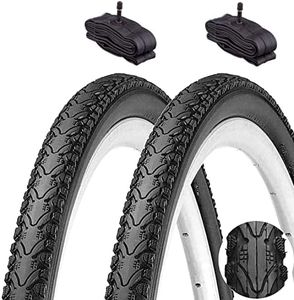 2 neumáticos Kenda 700 x 45 C (28 x 15/8 x 1 3/4) + Cámaras America Neumáticos Demi Slick Gravel Neumáticos Adulto Trekking MTB híbrida