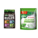 Scotts Soil Build'R Spreadable Top Dress for Lawns 4.2kg (122m² Coverage) & 09127 Turf Builder Starter Lawn Food 24-25-4