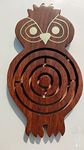 Popo Toys Wooden Labyrinth Board Game Ball in A Maze Puzzle Owl Shaped