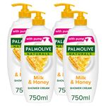 Palmolive Naturals Milk & Honey Shower Cream, 750 ml pump 4pack