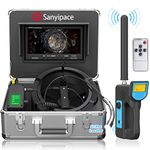 HD Drain Camera with Locator and Detector Set, Pipe Camera 50M with Self Balancing, Duct Inspection Camera with 9" Color Screen, Drainage Endoscope with DVR and Microphone, Industrial Sewer Borescope