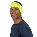 TrailHeads Tempo Running Headband | Ear Protection | Moisture Wicking Headband - hi-vis