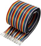 uxcell Female to Female 40P Jumper Wire 2.54mm Pitch Ribbon Cable Breadboard DIY 100cm Long